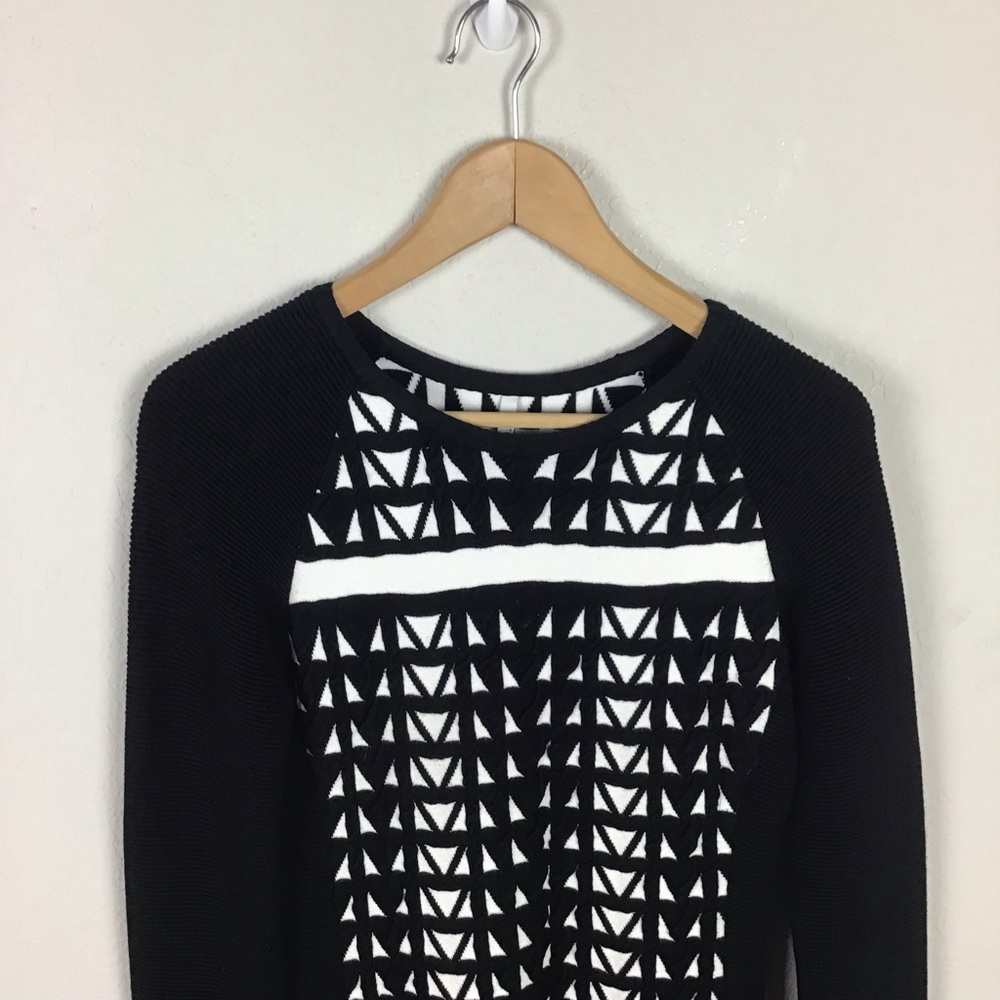 Faith Connexion Sweater Dress Geometric Jacquard Knit - Picture 3 of 11